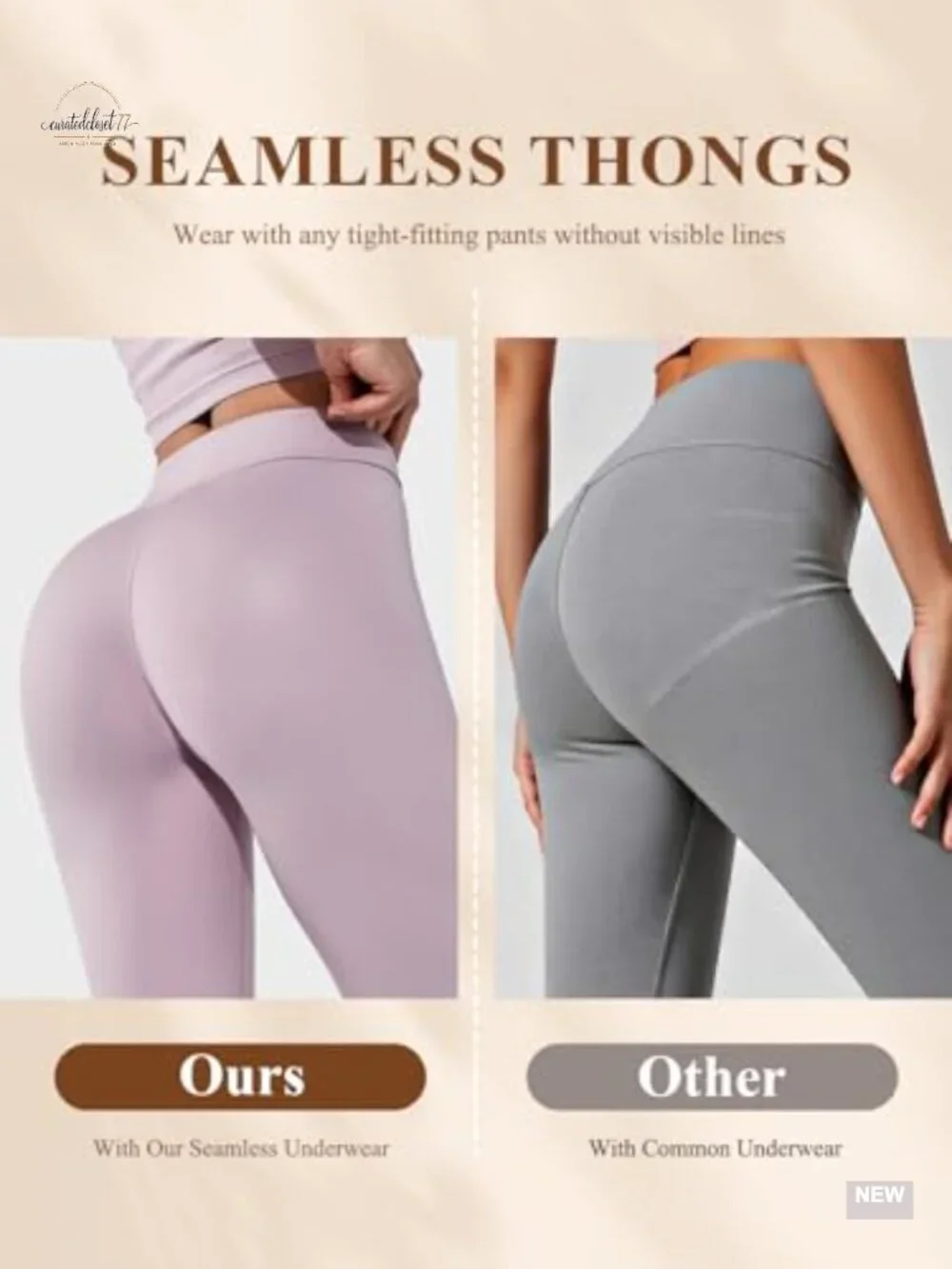 Seamless High Waisted Thongs 6 Pack - No Show Breathable Underwear for Yoga